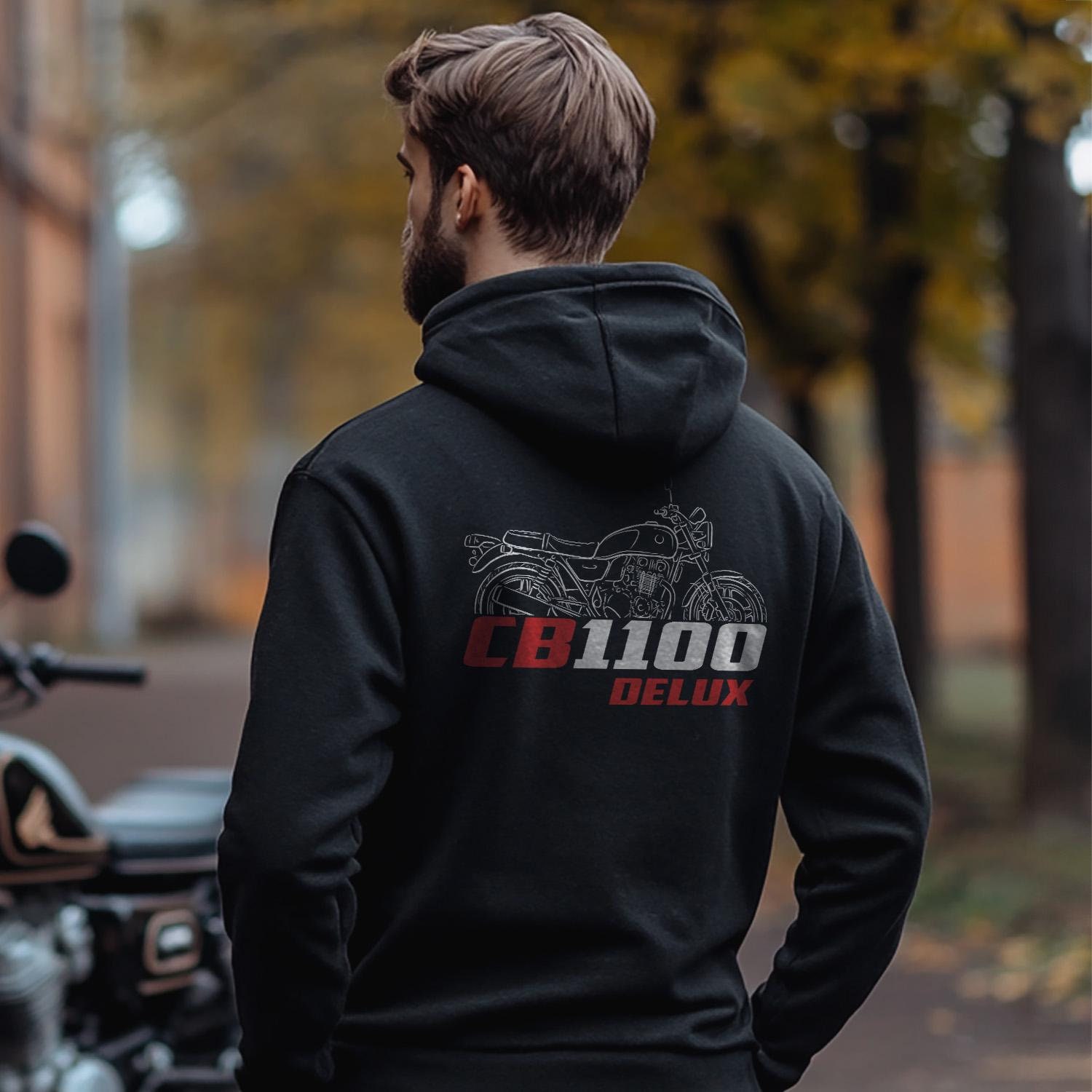 【SUPREME】State Zip Up Hoodie Sweatshirt Washed  -24FW Buy Honda CB1100 Inspired Hoodie - Motorcycle Sweatshirt