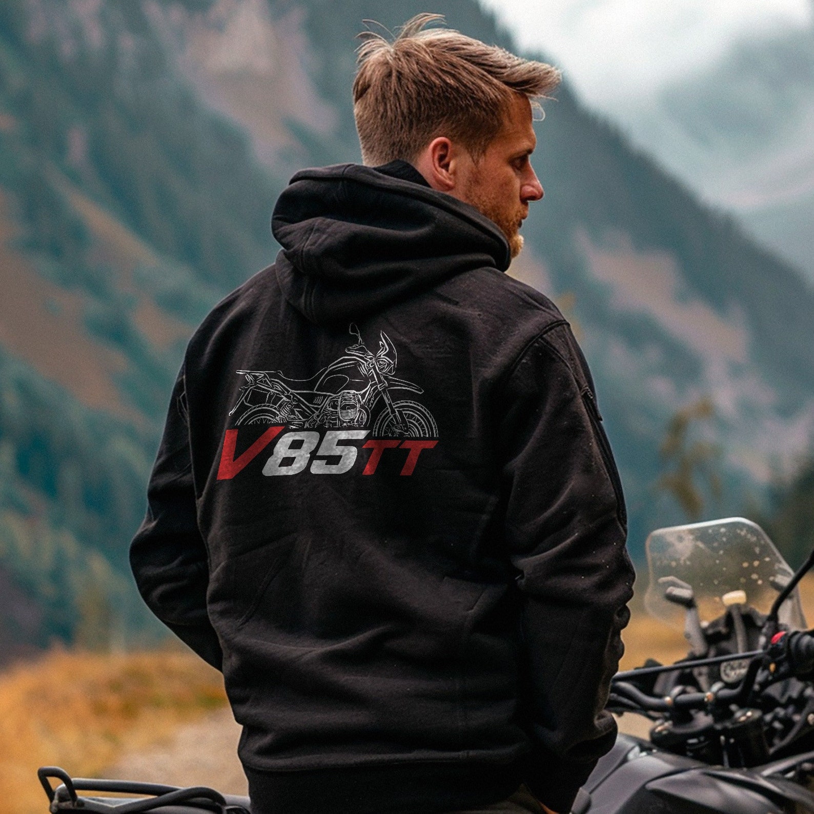 Moto Guzzi V85 TT Hoodie Motorcycle Sweatshirt for ADV Riders Etsy