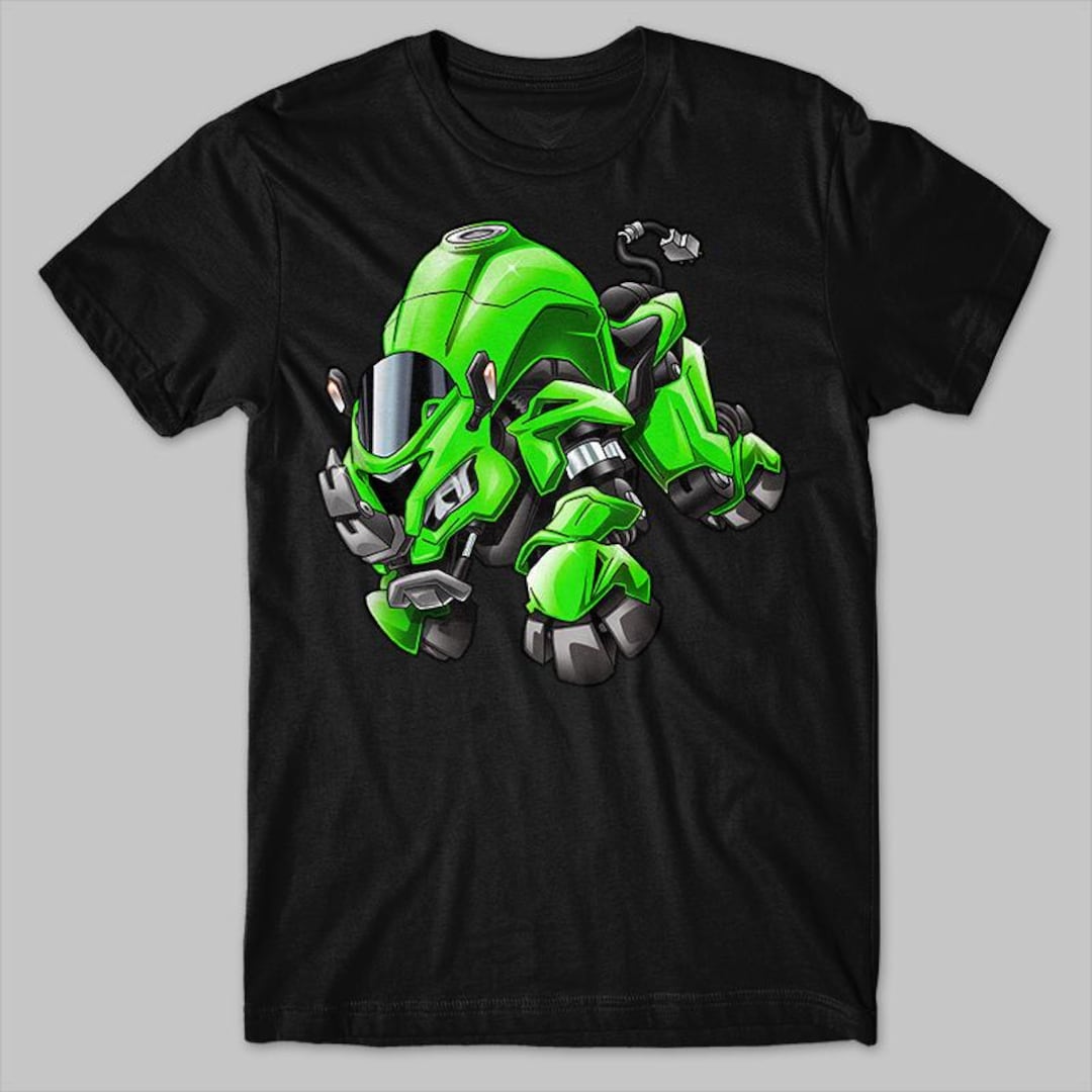 『TEN BAJA SHIRT L GREEN』 Kawasaki Ninja ZX-10R Inspired T-shirt - Motorcycle Tee