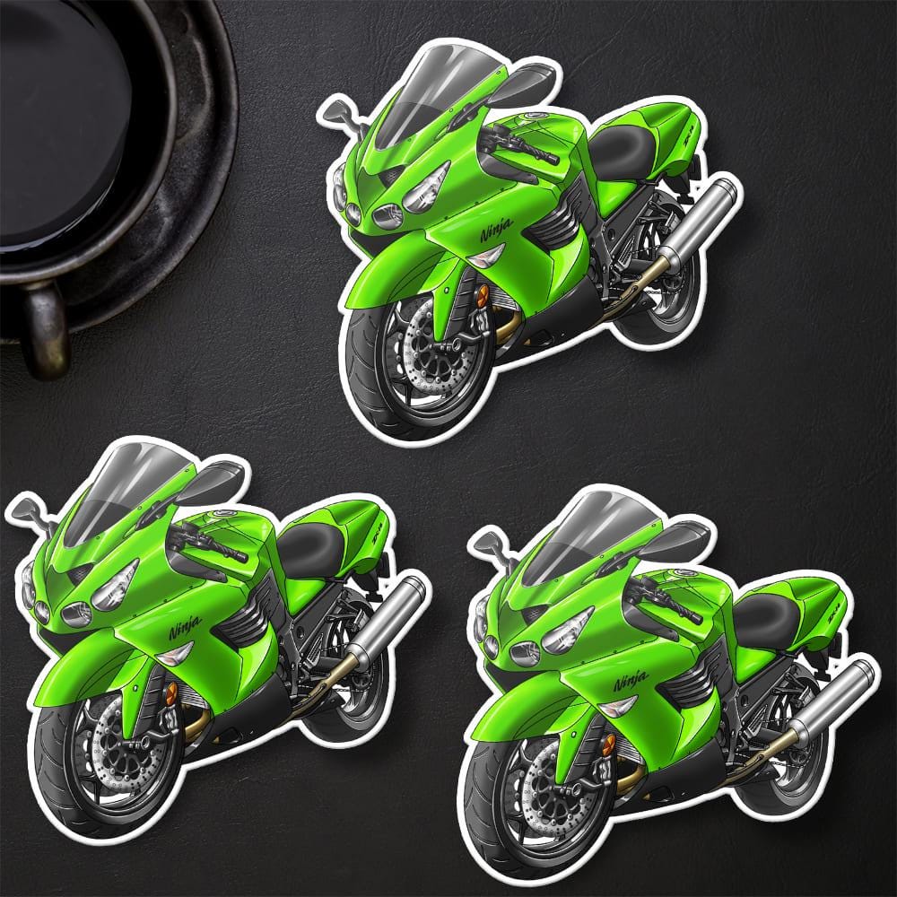 Kawasaki ZX-14 2008-09 Stickers - Set of 3 Motorcycle Decals for