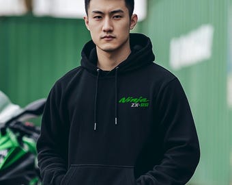 RR バイクプリント グレー スウェット M カワサキ Ninja ZX-RR にインスパイアされたパーカー - ライダー