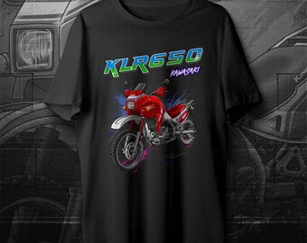 Kawasaki KLR 650 A 1987-93 T-shirt - Motorcycle Tee Shirt for