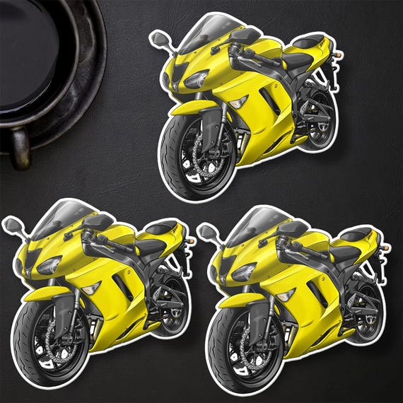 Kawasaki ZX-6R 2007-08 Inspired Stickers - Set of 3
