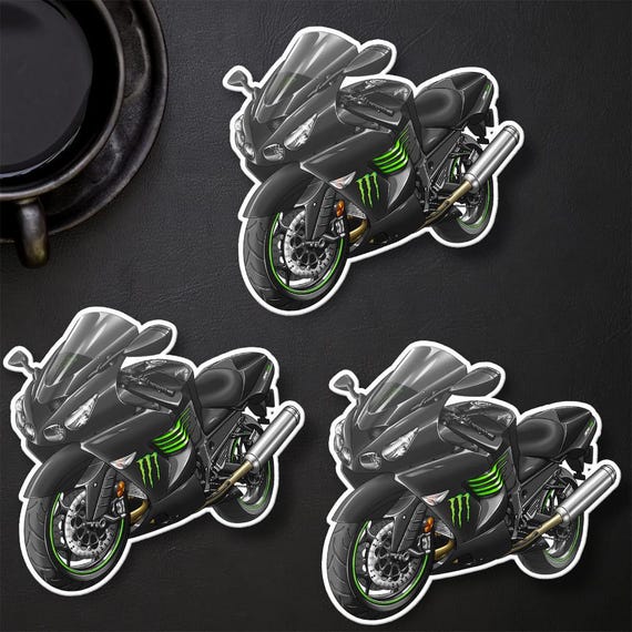 グッズ Kawasaki ZX-14 2008-09 Stickers - Set of 3 Motorcycle Decals for