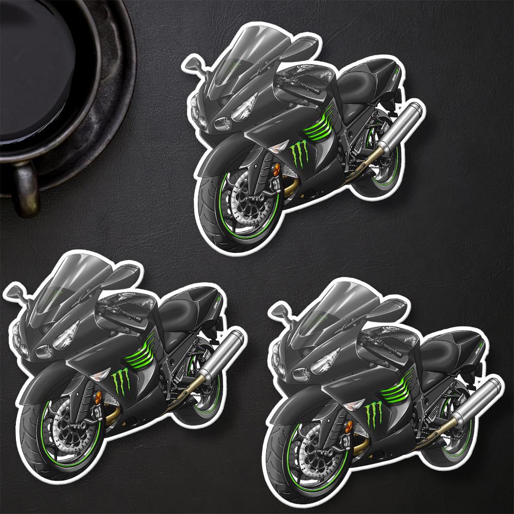 Kawasaki ZX-14 2008-09 Stickers - Set of 3 Motorcycle Decals for