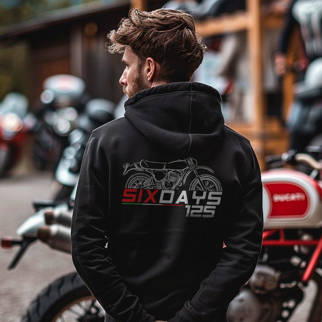 Hoodie Motorradbekleidung Lederjacke Ducati 125 Six Days Hoodie