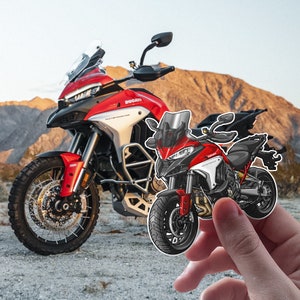 Ducati Multistrada V4S Aufkleber - 3er-Set Motorrad-Aufkleber für ADV Rider