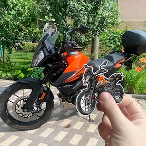 Op KTM 390 Adventure geïnspireerde stickers - set van 3 motorstickers