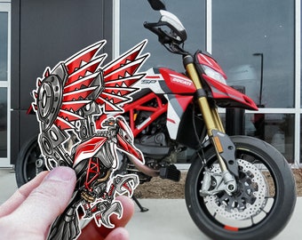 Ducati Hypermotard 950 Stickers - Set of 3 Motorcycle Decals for Riders