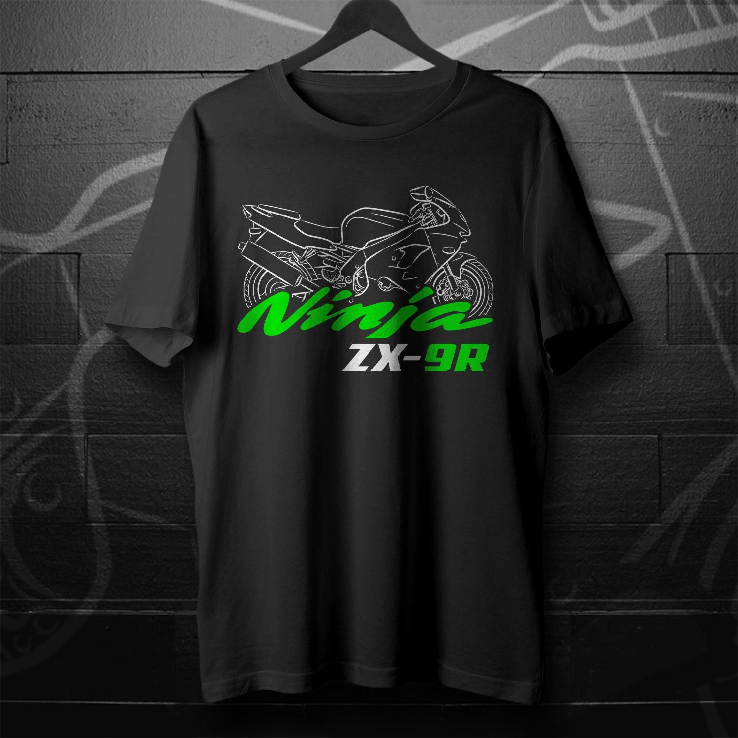 9nine Tシャツ Kawasaki Ninja ZX-9R Inspired T-shirt - Motorcycle Tee Shirt