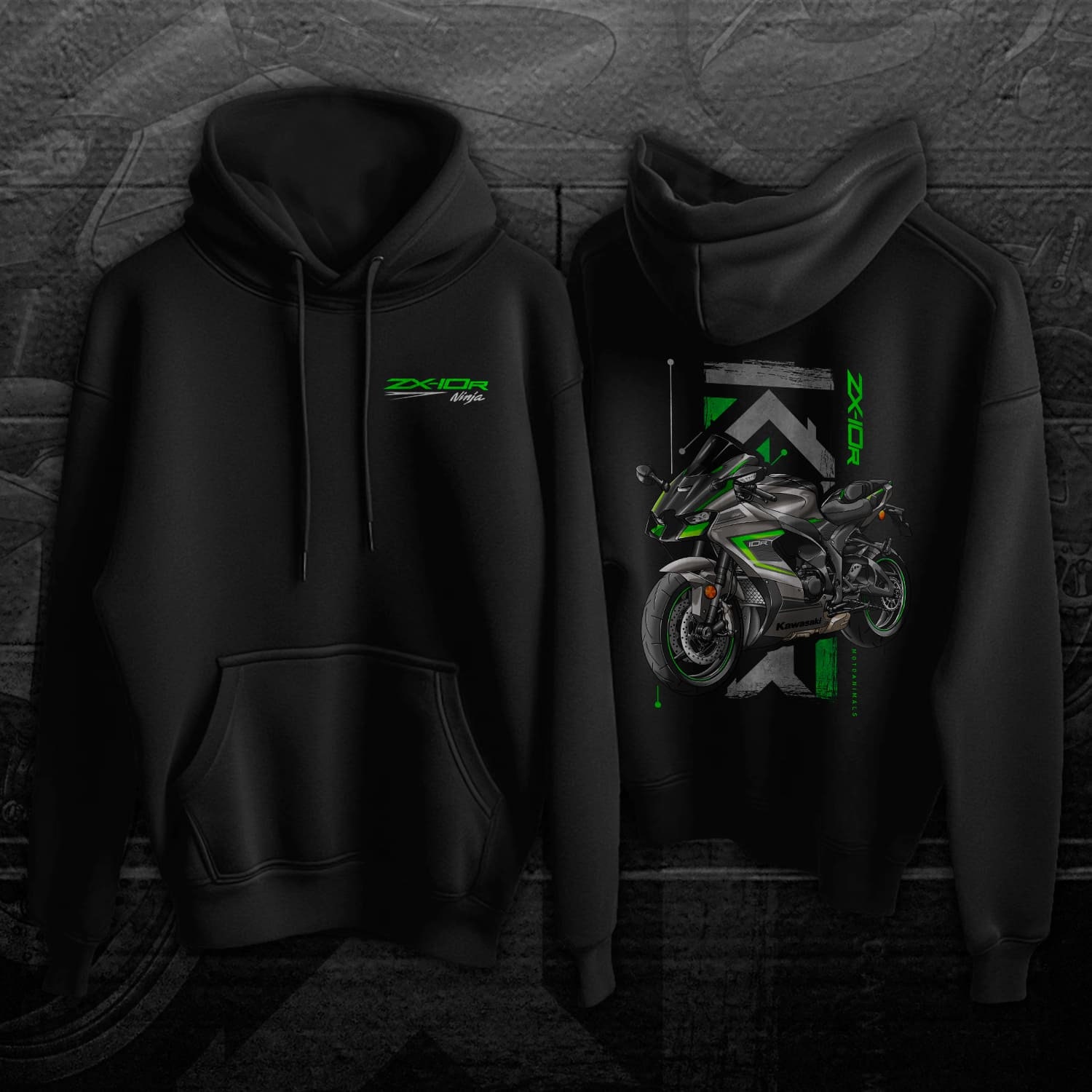Kawasaki ZX-10R 2021-22 Hoodie - Motorcycle Sweatshirt for Kawasaki ZX-10R 2021-22 Hoodie - Motorcycle Sweatshirt for
