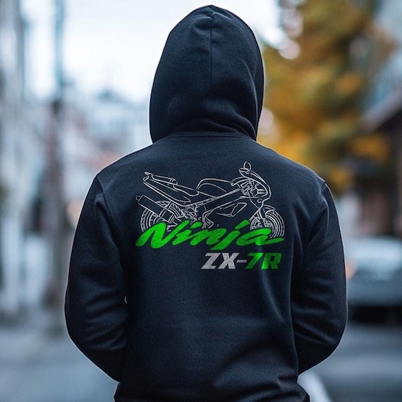 新品タグ付き★ andwang kirakira setup hoodie Kawasaki Ninja ZX-7R Inspired Hoodie - Motorcycle Sweatshirt