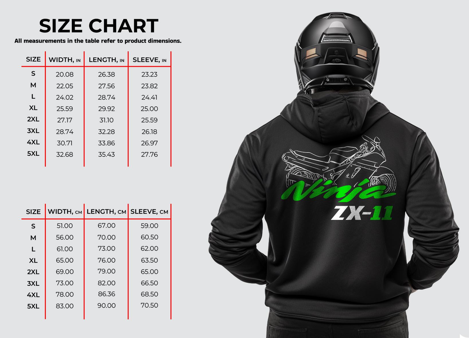 momentel フーディー Kawasaki Ninja ZX-11 Inspired Hoodie - Motorcycle Sweatshirt