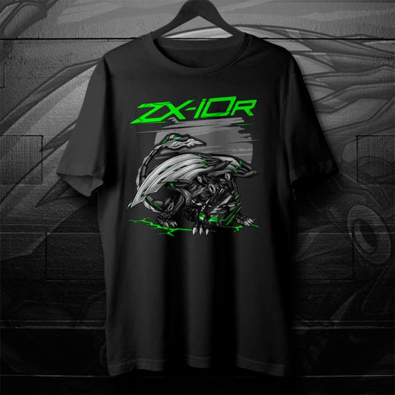 トップス stock#252110. color Black. size L Kawasaki Ninja ZX-10R 2021-24 T-shirt - Motorcycle Tee Shirt