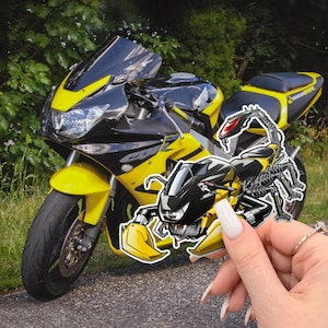 Op Honda CBR 929RR geïnspireerde stickers - set van 3 motorstickers