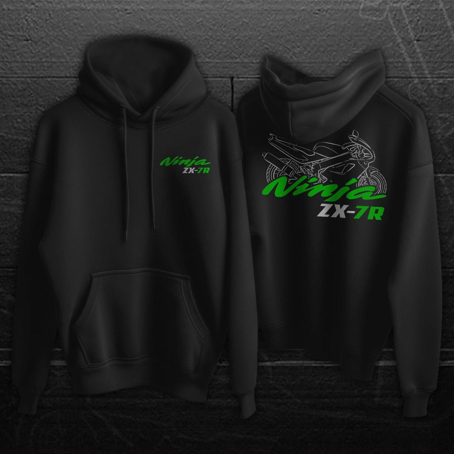 Kawasaki Ninja ZX-7R Inspired Hoodie - Motorcycle Sweatshirt for