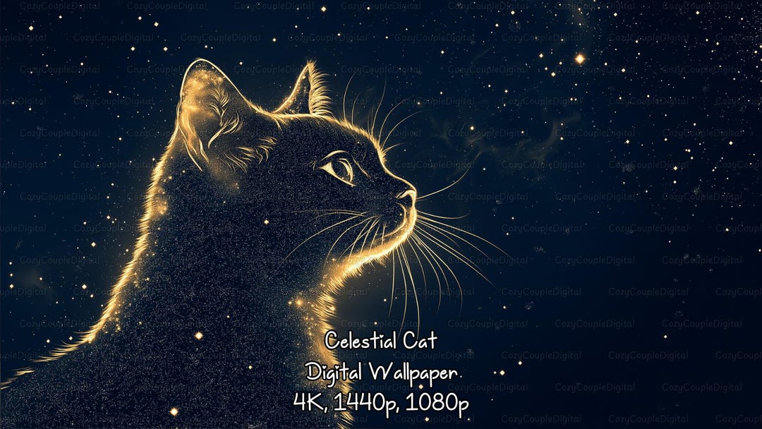 Celestial Cat Digital Wallpaper (4K, 1440p, 1080p) Cat, Celestial ...