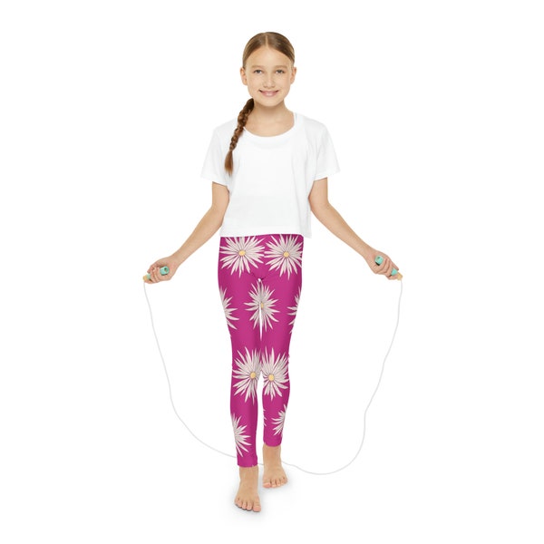 Youth Pink Floral Full-Length Leggings