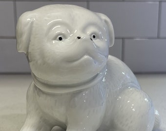 Hirado Style White Porcelain Foo Dog Japan-Glazed