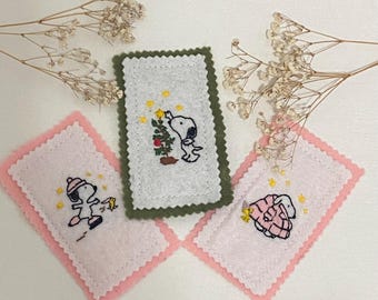 Handmade Snoopy Bookmark, Embroidered Character Gift