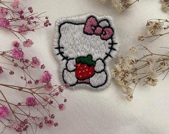 Handmade Hello Kitty Embroidered Brooch Pin
