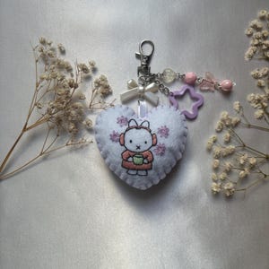 Handmade Embroidered Snoopy Keychain: Valentine's Gift Christmas ornaments, Christmas gift miffy