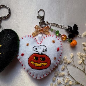 Handmade Embroidered Snoopy Keychain: Valentine's Gift Christmas ornaments, Christmas gift Halloween snoopy