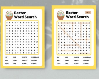 Printable Art Easter Zig Zag Word Search Game - Instant Download Activity Page with Solution Included - Sunday School Game Digital Download