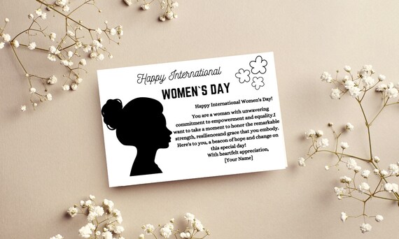 Editable International Women's Day Card, Happy Women's Day