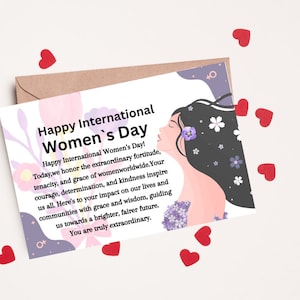 Biglietto modificabile per la Giornata internazionale della donna, Felice festa della donna, Festa della donna, Regalo per la festa della donna, Giornata internazionale della donna, Potere delle donne