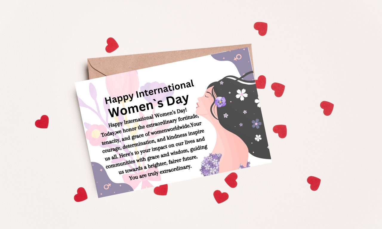 Editable International Women's Day Card, Happy Women's Day,women's