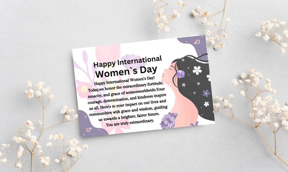 Editable International Women's Day Card, Happy Women's Day,women's