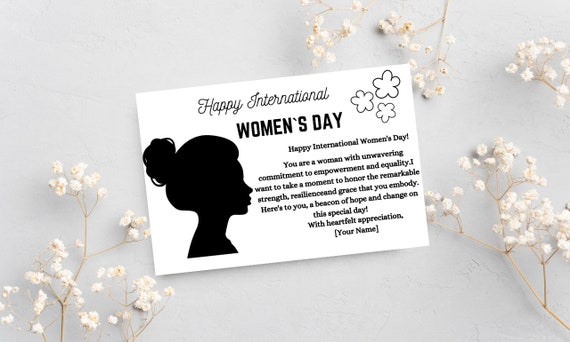 「International Women's Day 2020」カードのみ Editable International Women's Day Card, Happy Women's Day