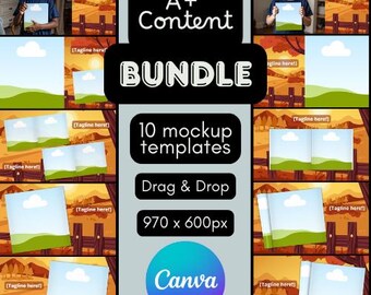 A+ Content Bundle Upload-Ready for KDP | 970x600px Templates for Square Books | 10 Layouts | Fall Background