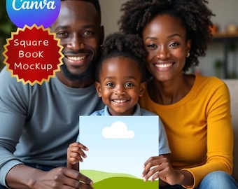 Realistic Square Book or Sign Mockup | Canva Template for KDP A+ Content, Children’s Books, Signage, Social Media Announcement, Author Promo