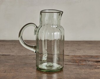 Ribbed Glass Pitcher