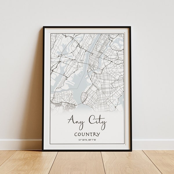 Customized Where We Met Map,Anniversary Gifts, First Date Memory map, Unique Boyfriend Gift, Where It Began map, minimal Black and White Map