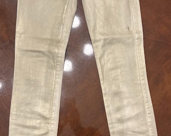 Rich and Skinny Jeans Size 27 USA Gold Splashes Inseam 29.5”