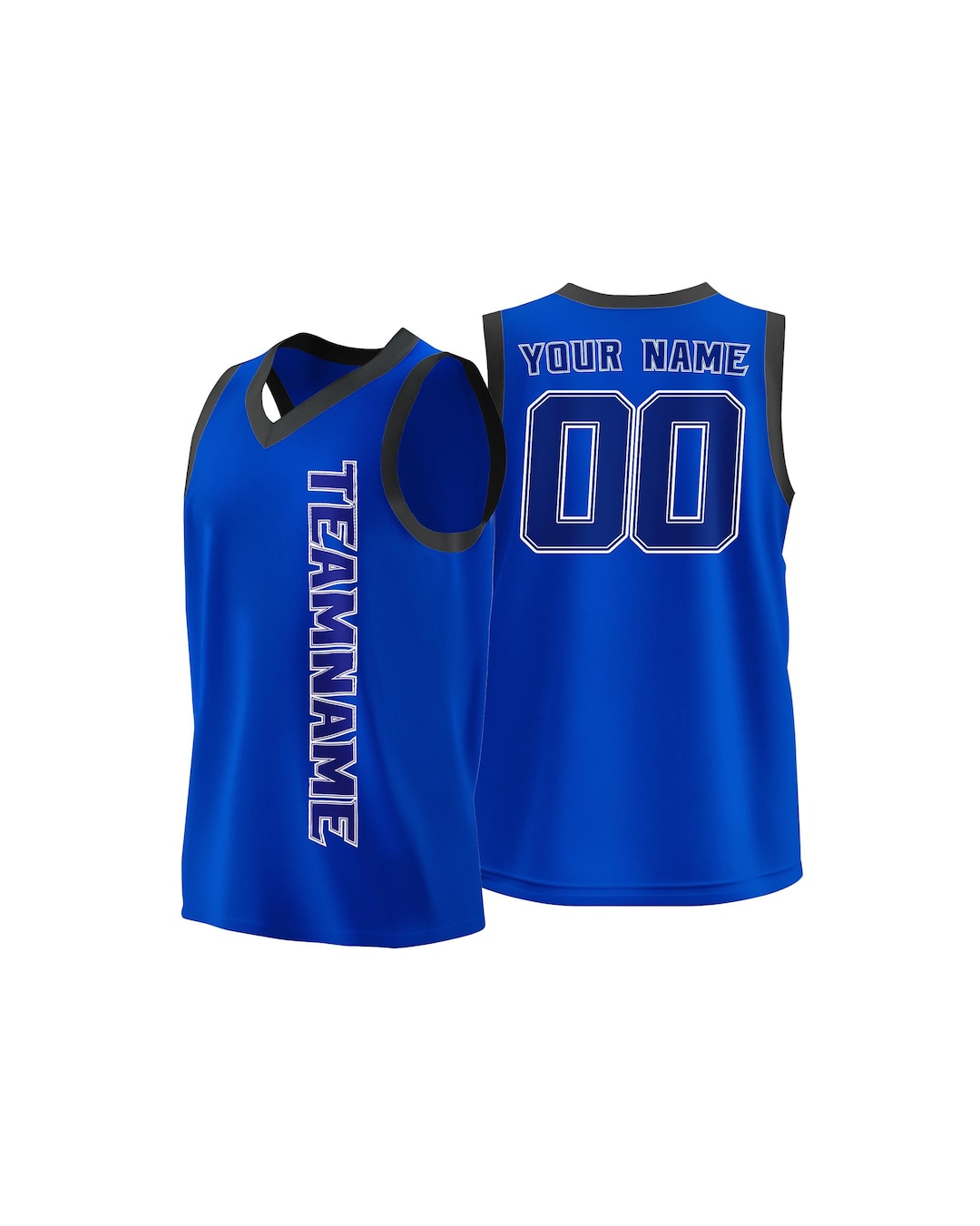 Custom Royal Blue Hot Press Basketball Jersey – Vertical Team Name