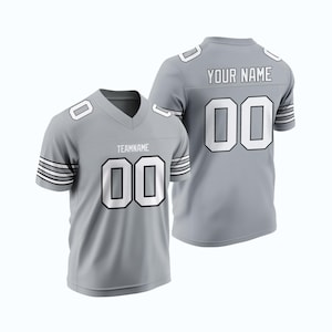 Custom Grey Rugby Jersey with Triple Thin Stripes | Personalized Embroidery | Add Team Name, Number & Player Name | Subtle Style  Embroidery