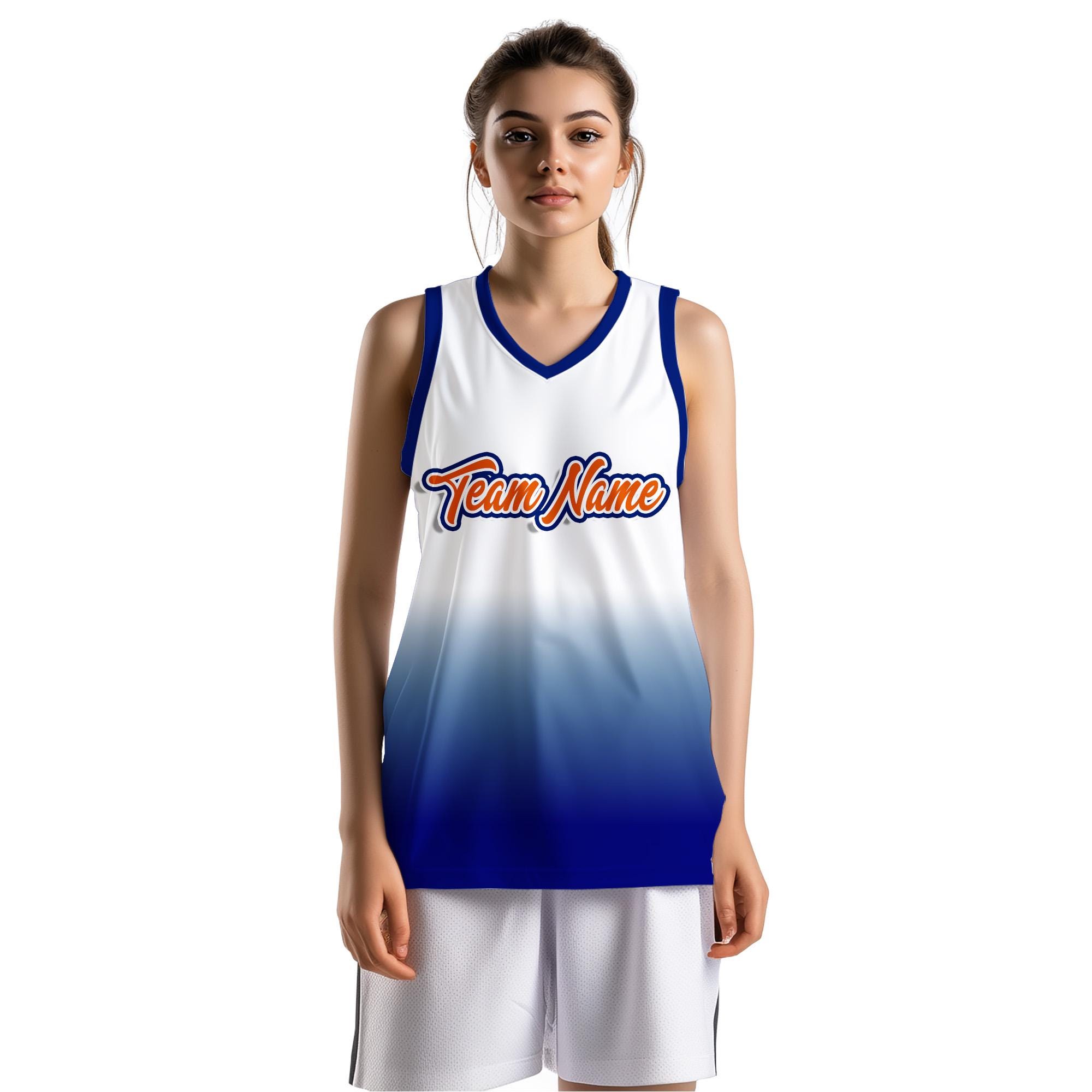 Custom Light Blue Purple Black-Orange Gradient Fashion Tops Heal Basketball Jersey main image 1