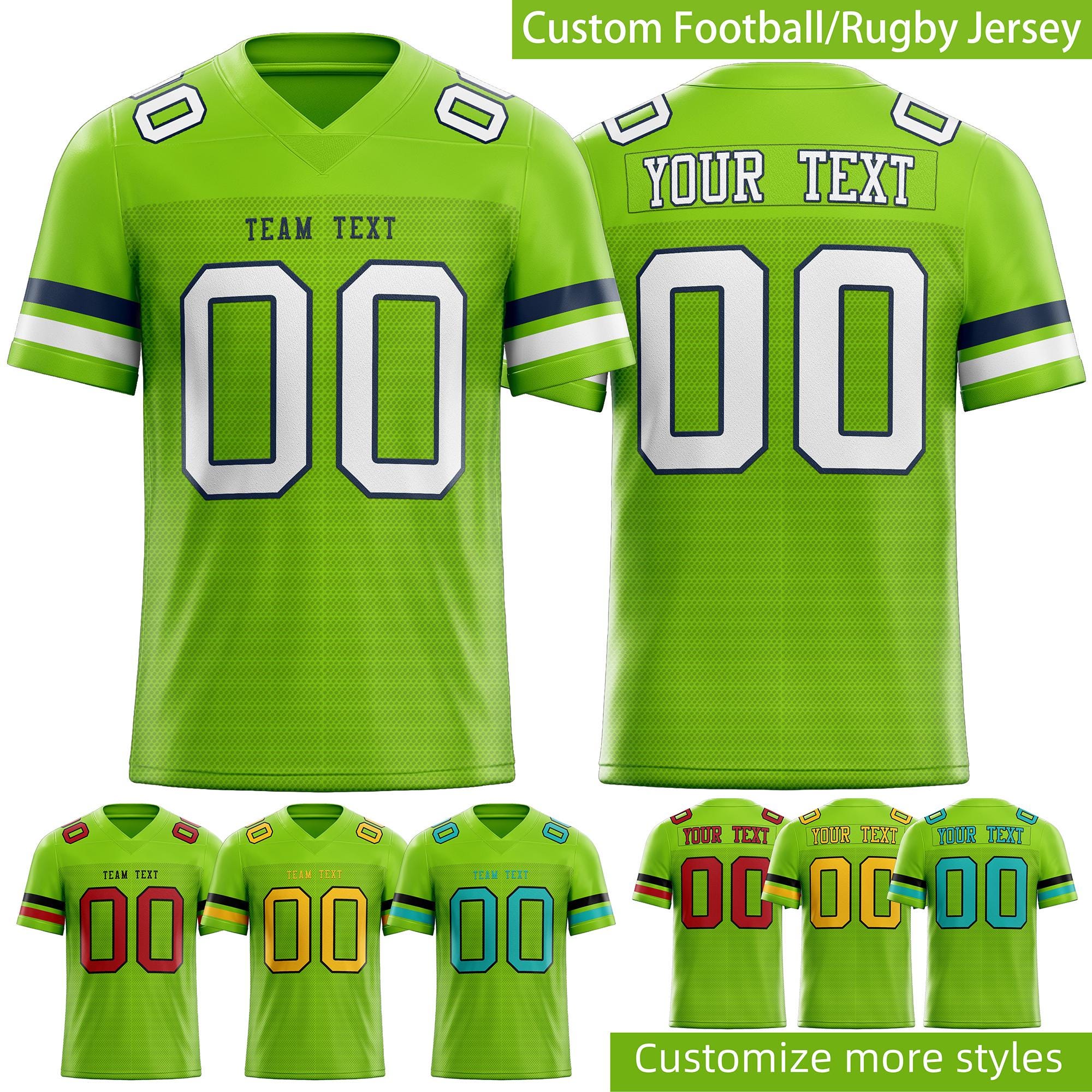 Green and white football jersey shop