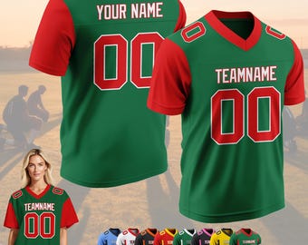 Maillot de football américain personnalisé homme femme jeune enfant maillot de football personnalisé, nom d'équipe personnalisé numéro logo équipe de football