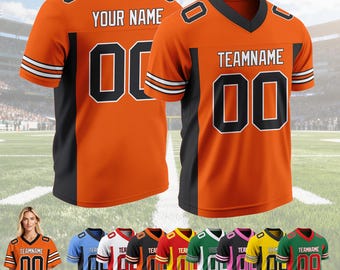 Custom Stitched Football Jersey,Personalized Team Name & Number Football Jersey Shirt For Adult Kid,Game Day American Football Fan