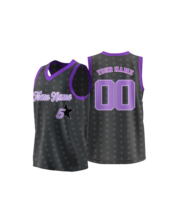 Purple Black Custom Basketball Jersey Personalized Sports Team