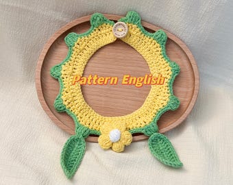 Crochet Flower Pet Collar Pattern (English PDF)