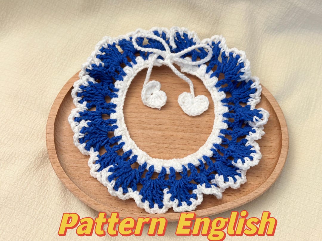 English PDF Pattern, Crochet Pattern, Winter Blue and White Flower