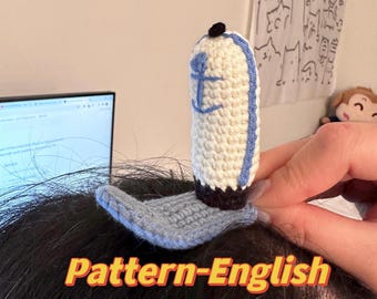 PDF en inglés, Patrón de gorro de empleado a crochet, Gorro de ancla, Gorro a crochet, Horquilla de crochet, Gorro de empleado, Gorro de tienda de cangrejos, Gorro de cumpleaños
