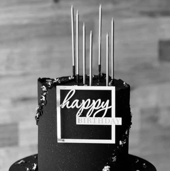 thumbnail image 2 of Happy Birthday Heart Cake Topper Black Acrylic YJHLBHDIAN - - Finland 2 of 12