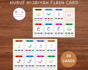 Digital Arabic Hijaiyah Flashcards, Arabic Letters, Arabic Alphabet Practice, Hijaiyah Flashcard, islam, homeschool, classroom, school, عربى